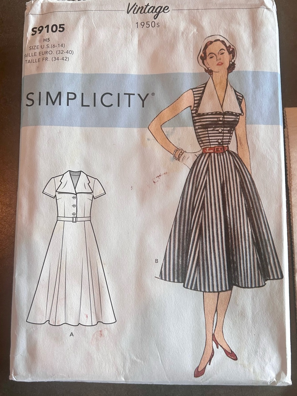 Simplicity S9105 Vintage 1950s Dress Sewing Pattern H5 Sizes 6-14 Uncut